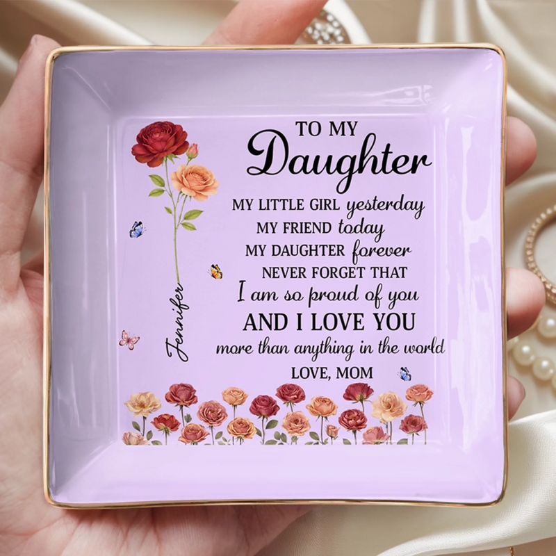 Custom Full-Print Jewelry Dish - Personalized Mother's Day Birthday Gifts For Daughter, Daughter-In-Law - My First Little Love