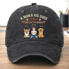 Custom Vintage Washed Denim Baseball Cap - Personalized Mother's Day, Father's Day Gifts For Dog Lovers, Dog Dad And Mom - A Little Fur Everywhere