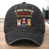 Custom Vintage Washed Denim Baseball Cap - Personalized Mother's Day, Father's Day Gifts For Dog Lovers, Dog Dad And Mom - Forever Loved By Wagging Tails