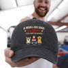 Custom Vintage Washed Denim Baseball Cap - Personalized Mother's Day, Father's Day Gifts For Dog Lovers, Dog Dad And Mom - Forever Loved By Wagging Tails