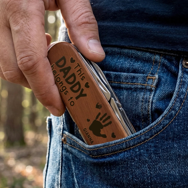 Custom 15-in-1 Pocket Multi Tool - Personalized Father's Day Birthday Gifts For Dad, Grandpa - Grandpa The Real MVP