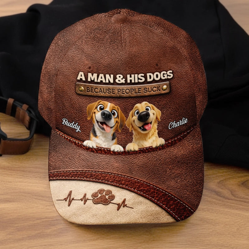 Custom Hat, All Over Print Classic Cap - Personalized Birthday Gifts For Dog Lovers, Dog Dad And Mom - Aging With My Dogs