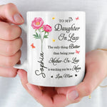 Custom Mug - Personalized Mother's Day Gifts For Daughter, Daughter-In-Law, Granddaughter - Blooming Into A Beautiful Mom