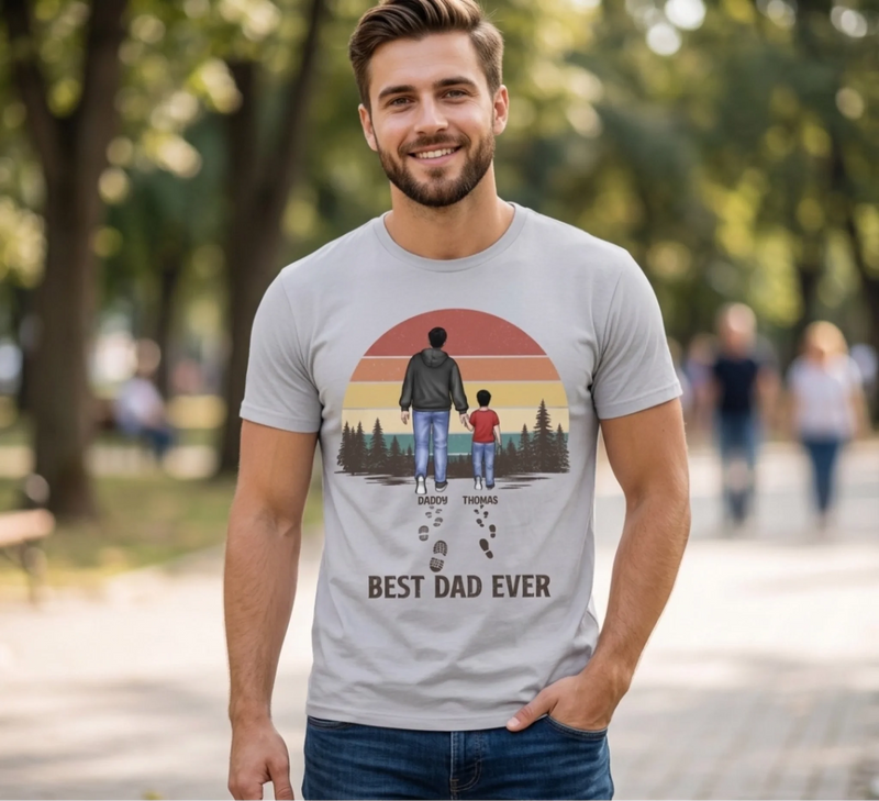 Walk Together Stay Close - Family Personalized Custom Unisex T-shirt, Premium T-shirt, Hoodie - Father's Day, Gift For Dad, Grandpa