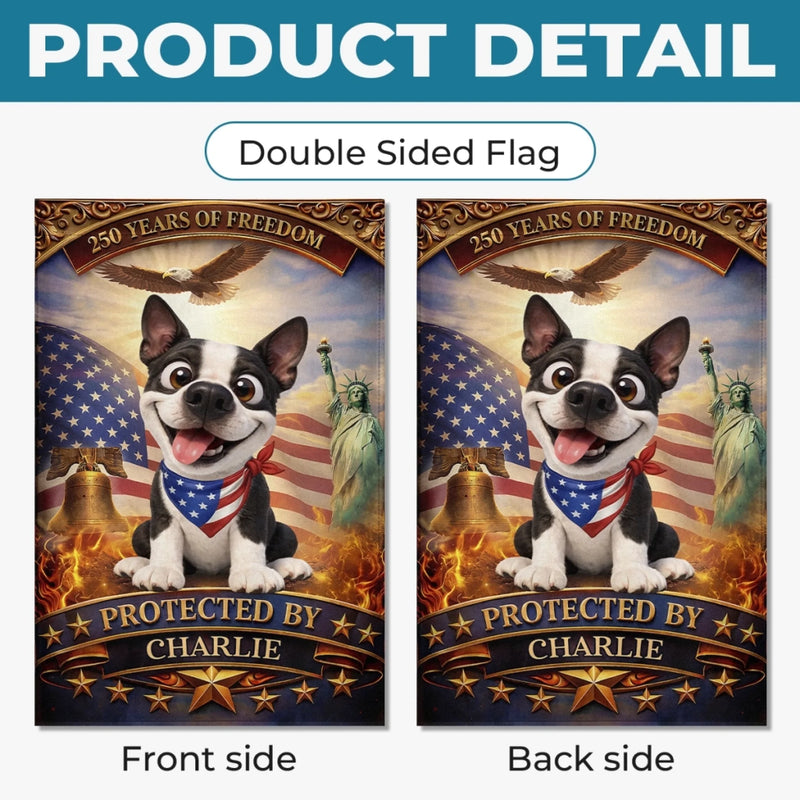 Custom Flag - Personalized America 250th Anniversary Gifts For Dog Lovers, Dog Dad And Mom - Paws Of Freedom
