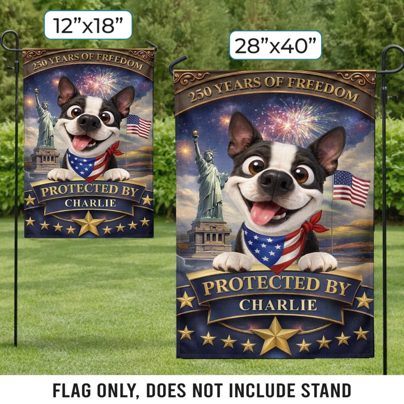 Custom Flag - Personalized America 250th Anniversary Gifts For Dog Lovers, Dog Dad And Mom - Stars, Stripes And Wagging Tails