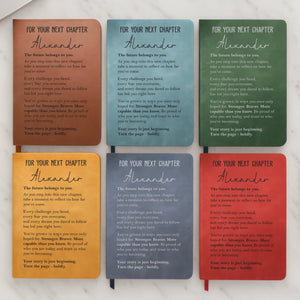 Custom Leather Writing Journal - Personalized Graduation Gifts For Him, Her - Believe In Yourself Every Day