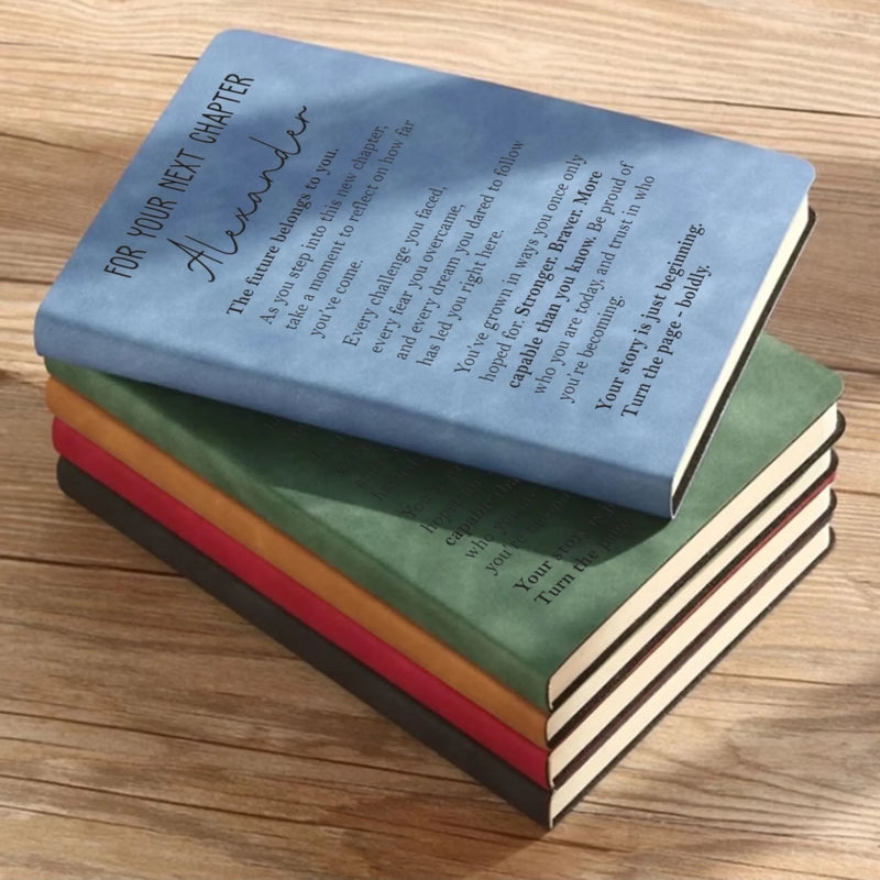Custom Leather Writing Journal - Personalized Graduation Gifts For Him, Her - Believe In Yourself Every Day