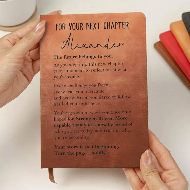 Custom Leather Writing Journal - Personalized Graduation Gifts For Him, Her - Believe In Yourself Every Day