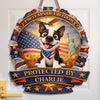 Custom Wood Sign - Personalized America 250th Anniversary Gifts For Dog Lovers, Dog Dad And Mom - Home Of Freedom And Happy Dogs