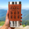 Custom Printed Leather Tumbler - Personalized Father's Day Birthday Gifts For Dad, Grandpa - World’s Greatest Dad