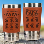 Custom Printed Leather Tumbler - Personalized Father's Day Birthday Gifts For Dad, Grandpa - World’s Greatest Dad