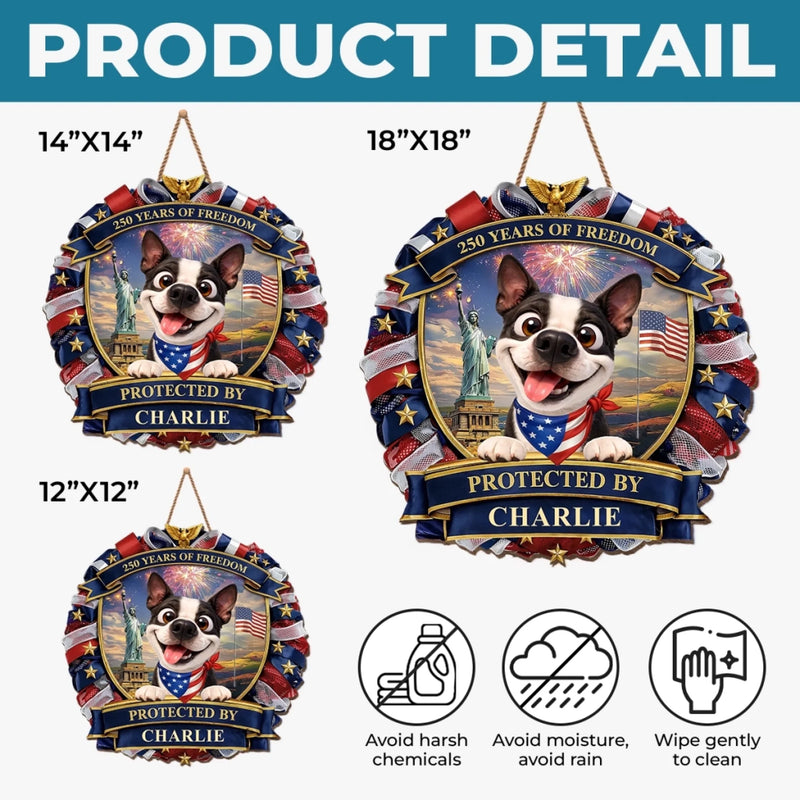 Custom Wood Sign - Personalized America 250th Anniversary Gifts For Dog Lovers, Dog Dad And Mom - Spoiled Dogs Live Here Always