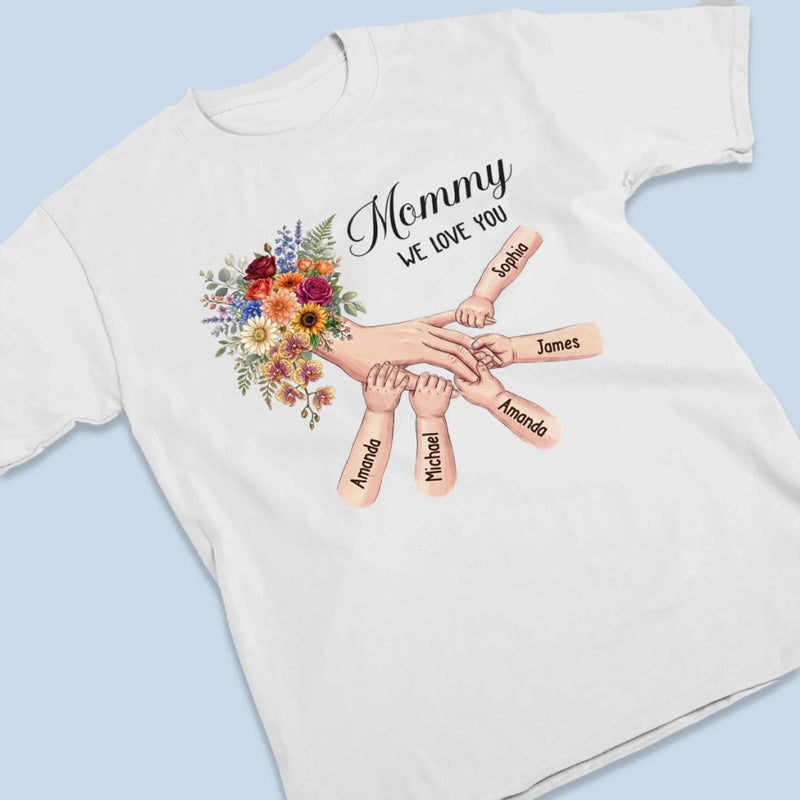Custom Unisex T-shirt, Premium T-shirt, Hoodie - Personalized Mother's Day Gifts For Mom, Grandma -  Her Hands Hold Our Whole World