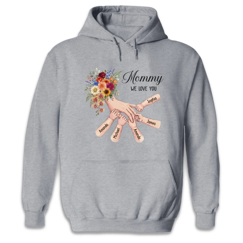 Custom Unisex T-shirt, Premium T-shirt, Hoodie - Personalized Mother's Day Gifts For Mom, Grandma -  Her Hands Hold Our Whole World