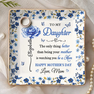 Custom Full-Print Jewelry Dish - Personalized Mother's Day Gifts For Daughter - A Daughter Is A Lifetime Of Love
