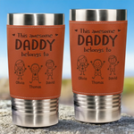 Custom Printed Leather Tumbler - Personalized Father's Day Birthday Gifts For Dad, Grandpa - Cool Dad Club Member