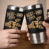 Custom Printed Leather Tumbler - Personalized Father's Day Birthday Gifts For Dad, Grandpa - Dad The Man The Myth