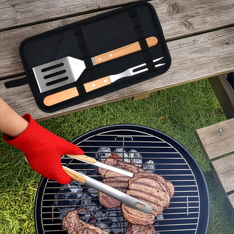 Custom Photo BBQ Tool Set With Storage Bag - Personalized Father's Day Birthday Gifts For Dad, Grandpa - Dad’s Time To Relax