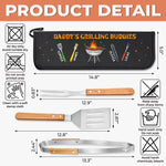 Custom BBQ Tool Set With Storage Bag - Personalized Father's Day Birthday Gifts For Dad, Grandpa - Daddy's Grilling Buddy