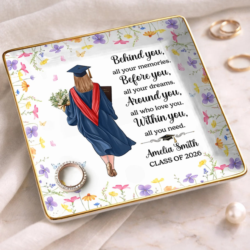 Custom Full-Print Jewelry Dish - Personalized Graduation Gifts For Her - Dreams Look Beautiful On You