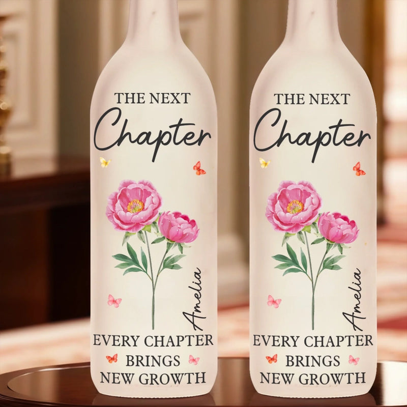 Custom Bottle Lamp - Personalized Graduation Gifts For Her, Him - Keep Blooming, One Chapter At A Time