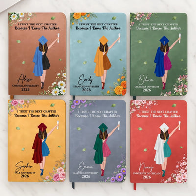 Custom Leather Writing Journal - Personalized Graduation Gifts For Him, Her - Becoming Who You’re Meant To Be