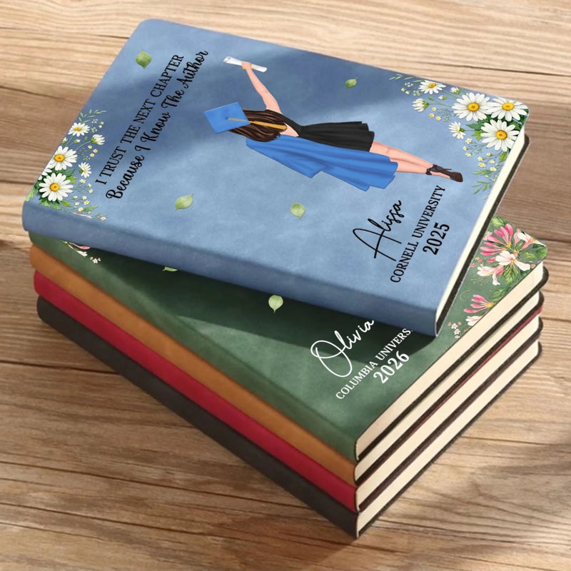 Custom Leather Writing Journal - Personalized Graduation Gifts For Him, Her - Becoming Who You’re Meant To Be
