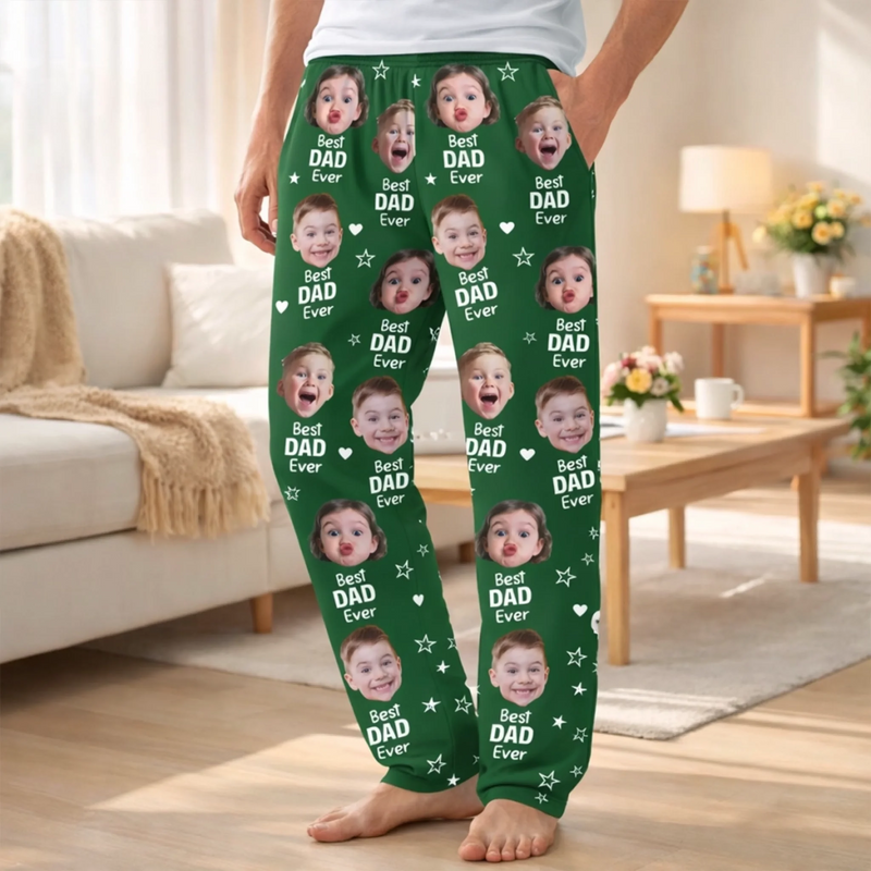 Custom Photo Pajama Pants - Personalized Mother's Day, Father's Day Gifts For Mom, Grandma, Dad, Grandpa - Family Love Never Sleeps Ever