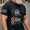 Custom Unisex T-Shirt With Design On Sleeve - Personalized Father's Day Birthday Gifts For Dad, Grandpa - From Dad To Grandpa