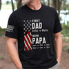 Custom Unisex T-Shirt With Design On Sleeve - Personalized Father's Day Birthday Gifts For Dad, Grandpa - From Dad To Grandpa