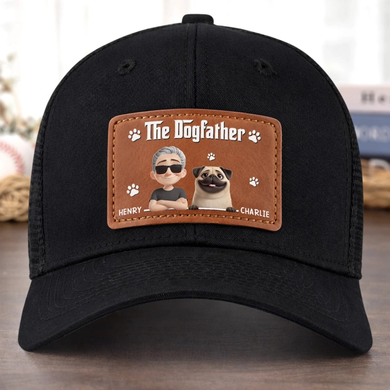 Custom Leather Patch Hat - Personalized Father's Day Birthday Gifts For Dog Lovers, Dog Dad And Mom - Dog Dad Mode On