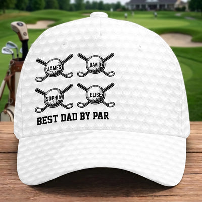 Custom Hat, All Over Print Classic Cap - Personalized Birthday Golf Gifts For Dad, Grandpa - Golf Dad Life Is The Best