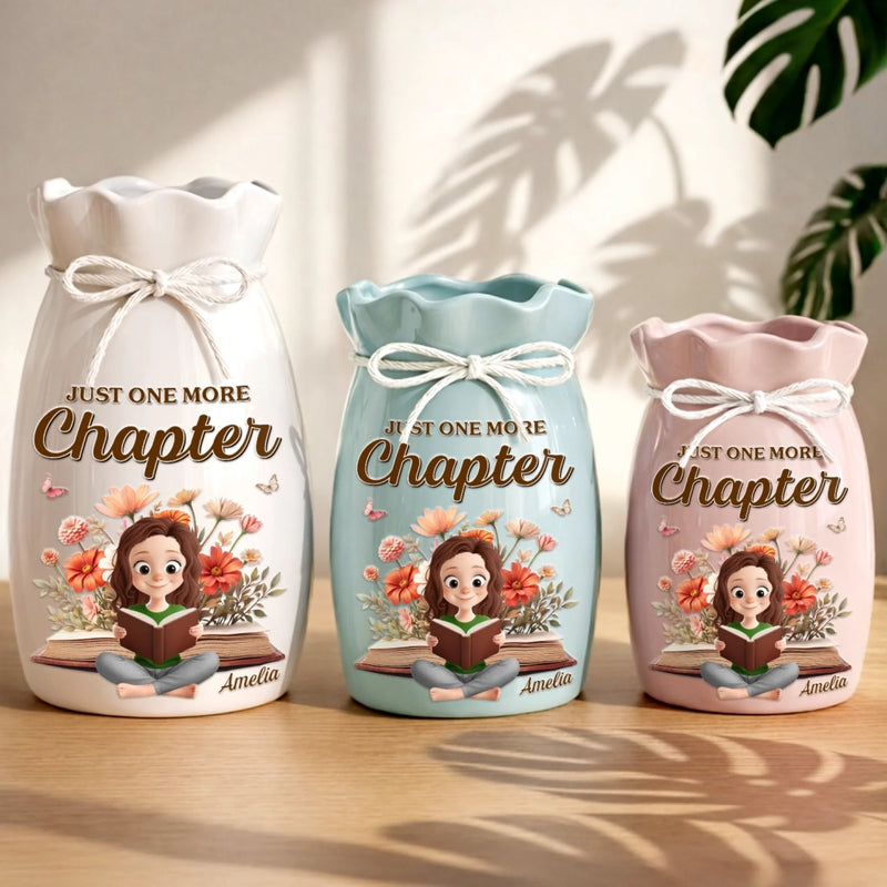Custom Flower Vase With Ribbon - Personalized  Bookish Gifts For Book Lovers, Bookworms, Readers -  Collecting Stories, Not Things