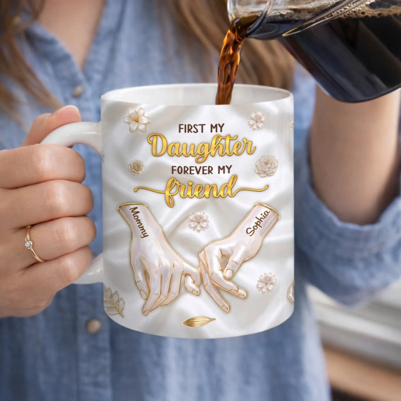 Custom 3D Inflated Effect Printed Mug - Personalized Birthday Gifts For Daughter - A Daughter For Life, A Friend By Heart