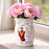 Custom Flower Vase With Ribbon - Personalized Graduation Gifts For Her - The Tassel Was Worth The Hustle