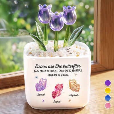 Custom Glass Everlasting Tulips - Personalized Best Friend Birthday Gifts For Women, Besties, Sisters, BFF -  Each One Special, All Deeply Loved