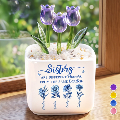 Custom Glass Everlasting Tulips - Personalized Best Friend Birthday Gifts For Women, Besties, Sisters, BFF -  Sisters, Rooted In The Same Love