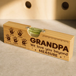 Custom Wooden Bottle Opener With Built-in Spirit Level - Personalized Father's Day Birthday Gifts For Dad, Grandpa - Dad Makes Everything Better