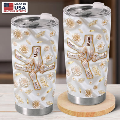 Custom 3D Inflated Effect Printed Tumbler - Personalized Mother's Day Gifts For Mom, Grandma - Surrounded By Love