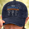 Custom Vintage Washed Denim Baseball Cap - Personalized Father's Day Birthday Gifts For Dad, Grandpa - Built Strong By Dad