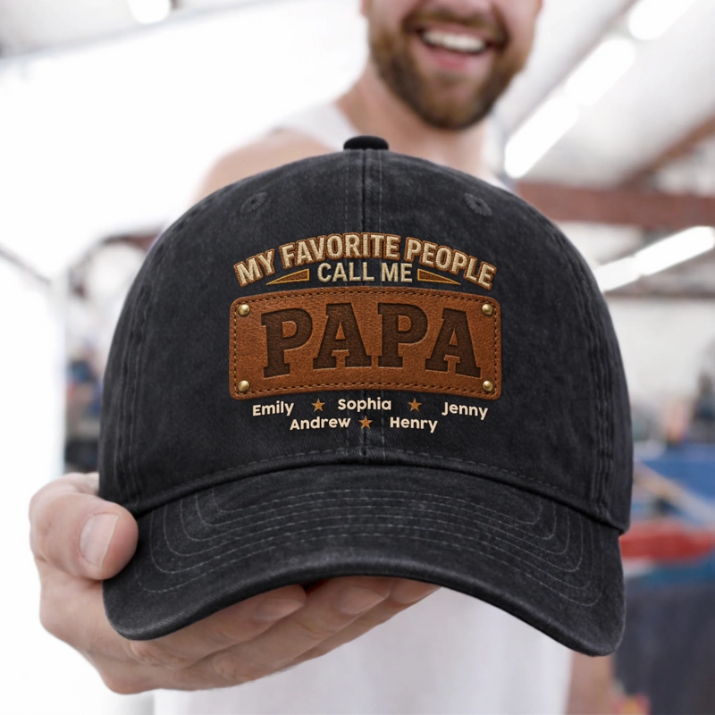 Custom Vintage Washed Denim Baseball Cap - Personalized Father's Day Birthday Gifts For Dad, Grandpa - Cheers To The Man Who Does It All