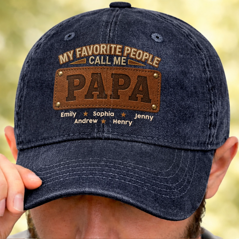 Custom Vintage Washed Denim Baseball Cap - Personalized Father's Day Birthday Gifts For Dad, Grandpa - Cheers To The Man Who Does It All