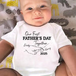Our First Steps Together - Family Personalized Custom Baby Onesie - Father's Day, Baby Shower Gift, Gift For New Dads, Baby