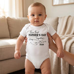 Our First Steps Together - Family Personalized Custom Baby Onesie - Father's Day, Baby Shower Gift, Gift For New Dads, Baby