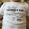 Our First Steps Together - Family Personalized Custom Baby Onesie - Father's Day, Baby Shower Gift, Gift For First Dad, Baby Kids, Newborn