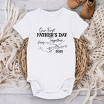 Our First Steps Together - Family Personalized Custom Baby Onesie - Father's Day, Baby Shower Gift, Gift For New Dads, Baby