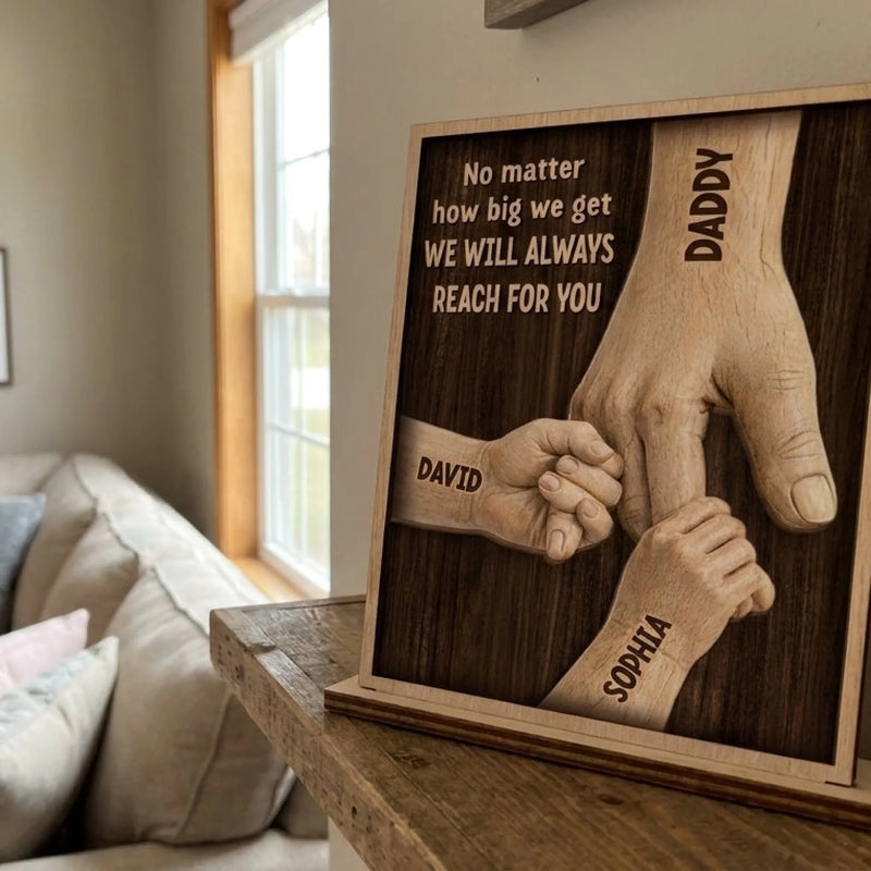 Custom 2-Layered Wooden Plaque - Personalized Father's Day Birthday Gifts For Dad, Grandpa - Strength Of Dad And Grandpa