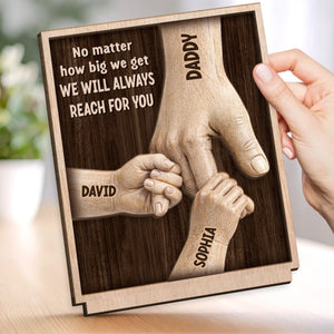 Custom 2-Layered Wooden Plaque - Personalized Father's Day Birthday Gifts For Dad, Grandpa - Strength Of Dad And Grandpa