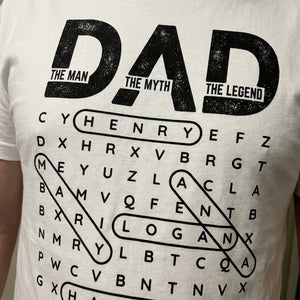 Custom Word Search Puzzle Unisex T-shirt, Premium T-shirt, Hoodie - Personalized Father's Day Birthday Gifts For Dad, Grandpa - Dad Always Leads The Way